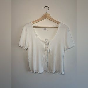 Ardene white tie front top XL